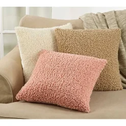 Tan Faux Lamb Fur Pillow
