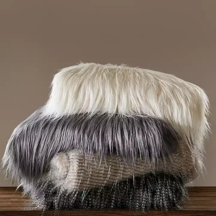 Tan Faux Mink Fur Throw