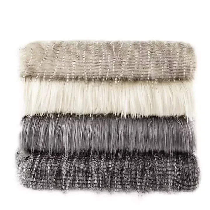 Tan Faux Mink Fur Throw