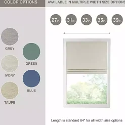 Tan Faux Silk Room Darkening Roman Shade, 31 in.