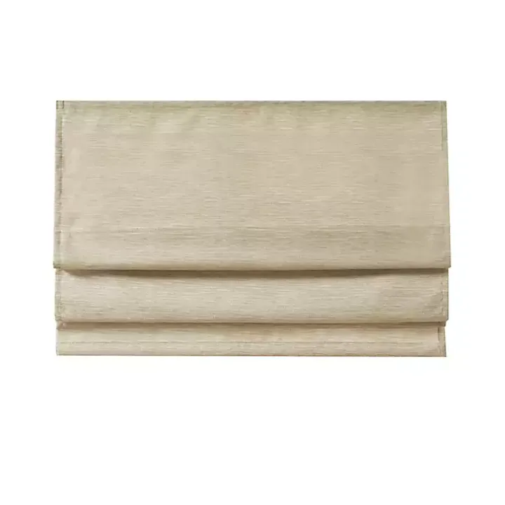 Tan Faux Silk Room Darkening Roman Shade, 35 in.