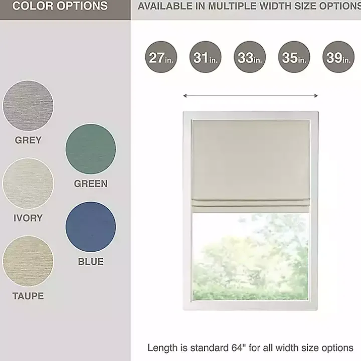 Tan Faux Silk Room Darkening Roman Shade, 35 in.
