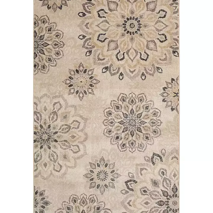 Tan Floral Mini Medallions Area Rug, 5x7