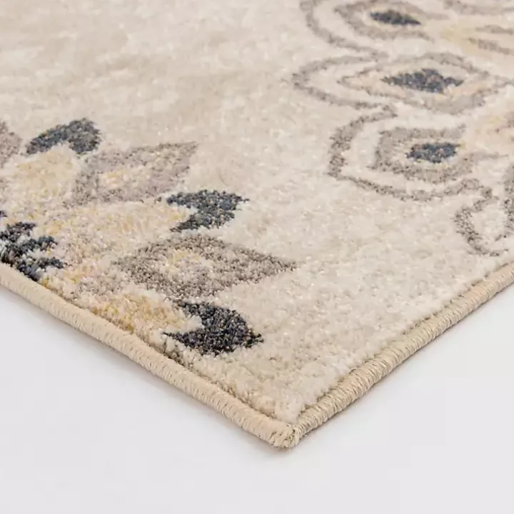 Tan Floral Mini Medallions Area Rug, 5x7