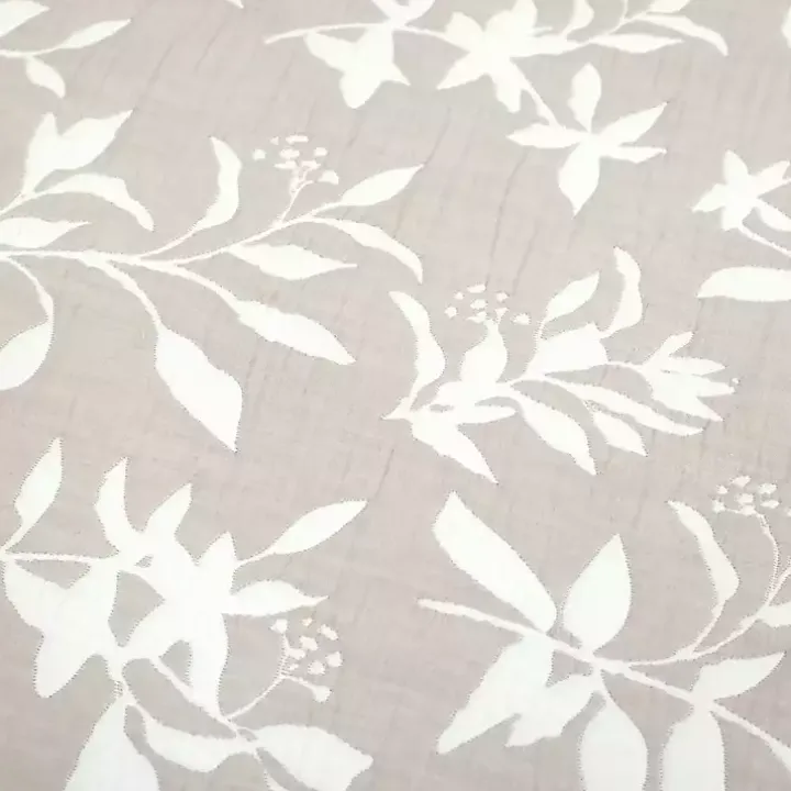 Tan Floral Reversible 3-pc. King Quilt Set