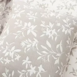 Tan Floral Reversible 3-pc. King Quilt Set