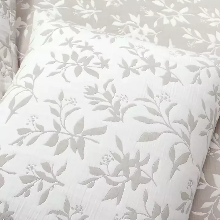 Tan Floral Reversible 3-pc. King Quilt Set