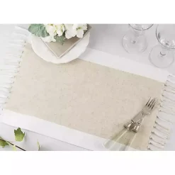 Tan Fringed Two Tone 4-pc. Placemat Set