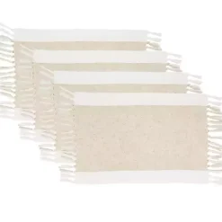 Tan Fringed Two Tone 4-pc. Placemat Set