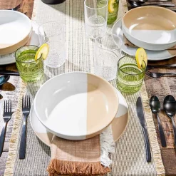 Tan Half Dipped Reactive Dinner Plate