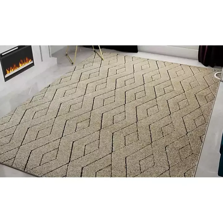 Tan Modern Chevron Area Rug, 5x7