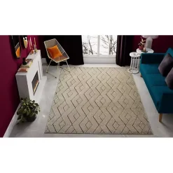 Tan Modern Chevron Area Rug, 5x7