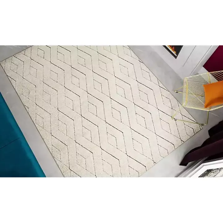 Tan Modern Chevron Area Rug, 5x7