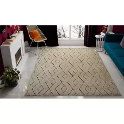 Tan Modern Chevron Area Rug, 5x7