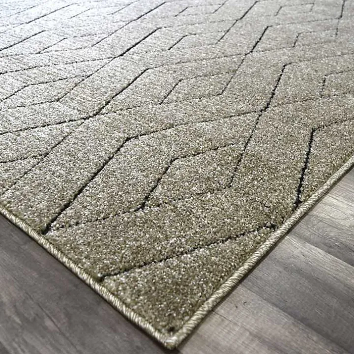 Tan Modern Chevron Area Rug, 5x7