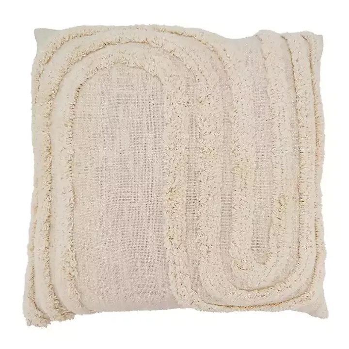 Tan Modern Tufted Pillow