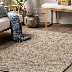 Tan Nona Emily Henderson x RugsUSA Area Rug, 4x6