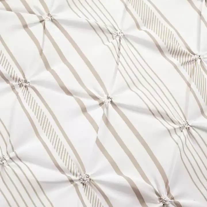 Tan Pintuck Stripe Full/Queen 5-pc. Comforter Set