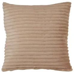 Tan Pleated Faux Rabbit Fur Pillow