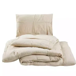 Tan Riley Pleated 3-pc. Full/Queen Comforter Set