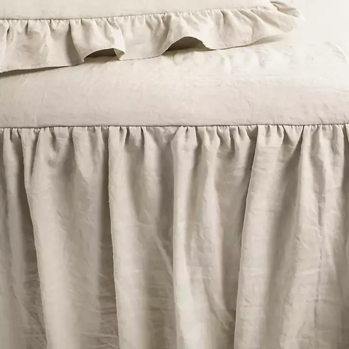 Tan Ruffle Skirt 3-pc. King Comforter Set