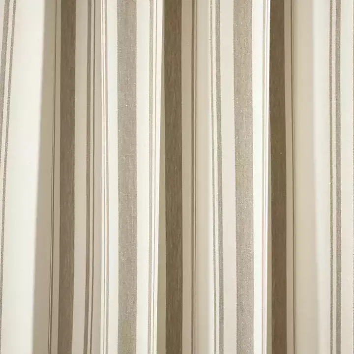 Tan Stripe Farmhouse Curtain Panel Set, 95 in.