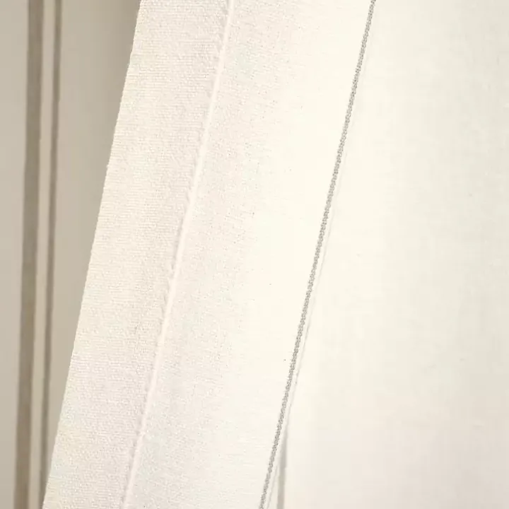 Tan Stripe Farmhouse Curtain Panel Set, 95 in.