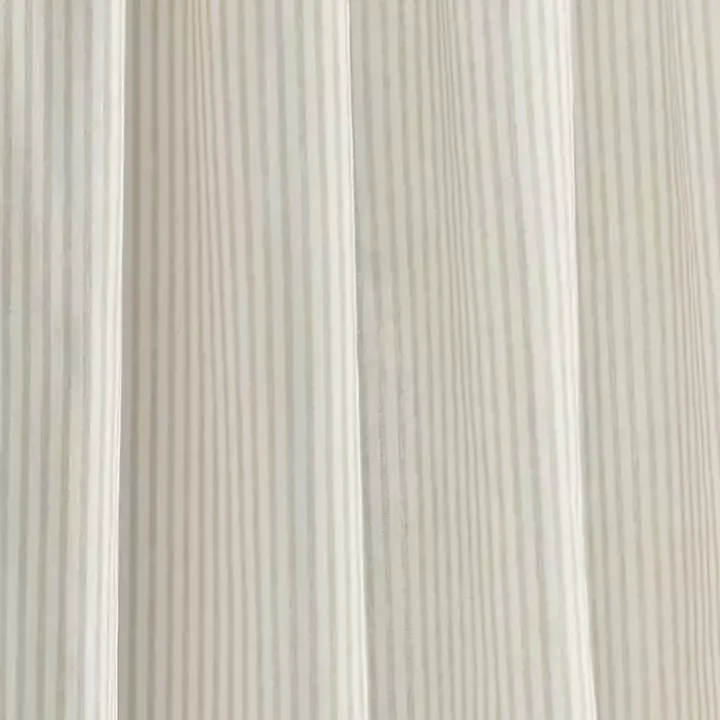 Tan Stripe Ruffled Curtain Panel Set, 84 in.