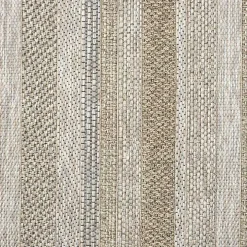 Tan Striped Indoor/Outdoor Area Rug, 7x9