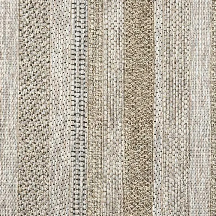 Tan Striped Indoor/Outdoor Area Rug, 7x9