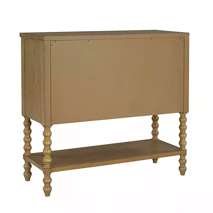 Tan Wood Turned Legs 2-Drawer Chest