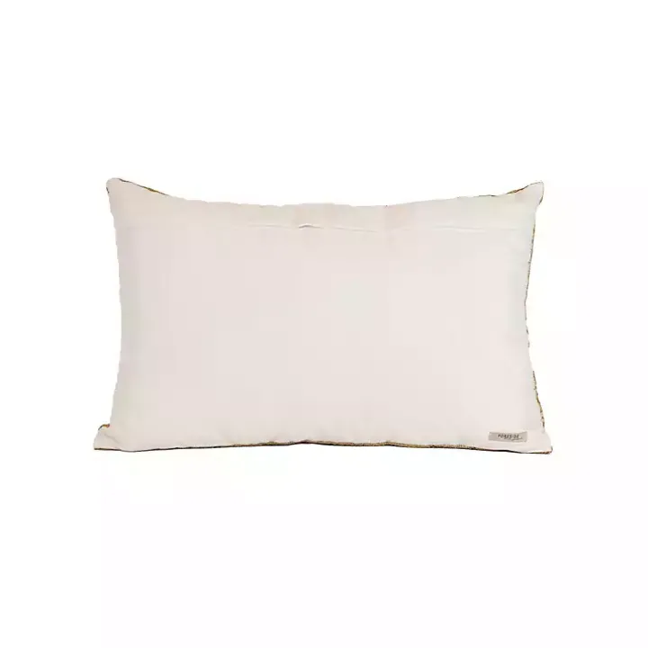Tan Woven Geo Diamond Indoor/Outdoor Pillow