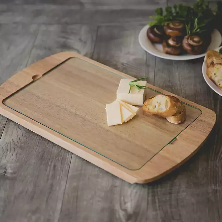 Tar Heels Wood and Glass Serving Board