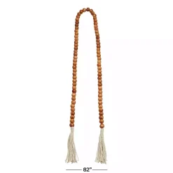 Tasseled Brown Wood Beaded Garland