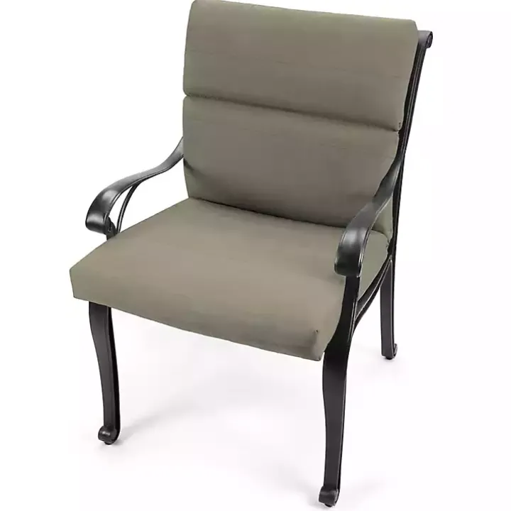 Taupe Canvas French Edge Outdoor Chair Cushion