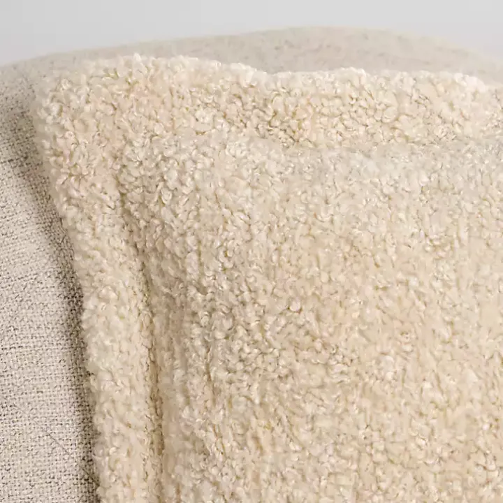 Taupe Curly Faux Lamb Fur Pillow