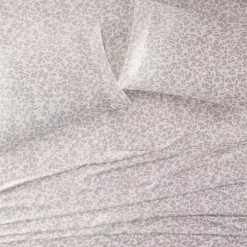 Taupe Leopard Print Satin 4-pc. Full Sheet Set