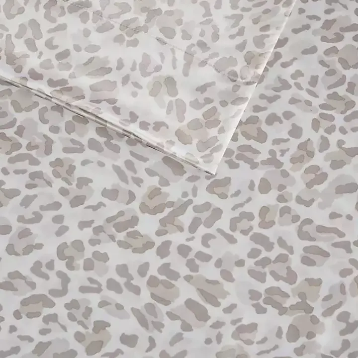 Taupe Leopard Satin King 2-pc. Pillow Case Set