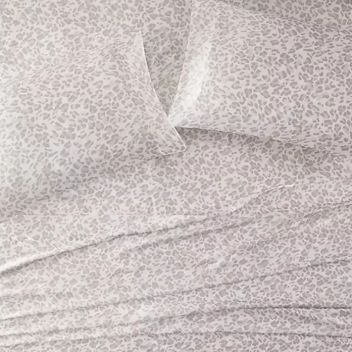 Taupe Leopard Satin Standard 2-pc. Pillow Case Set