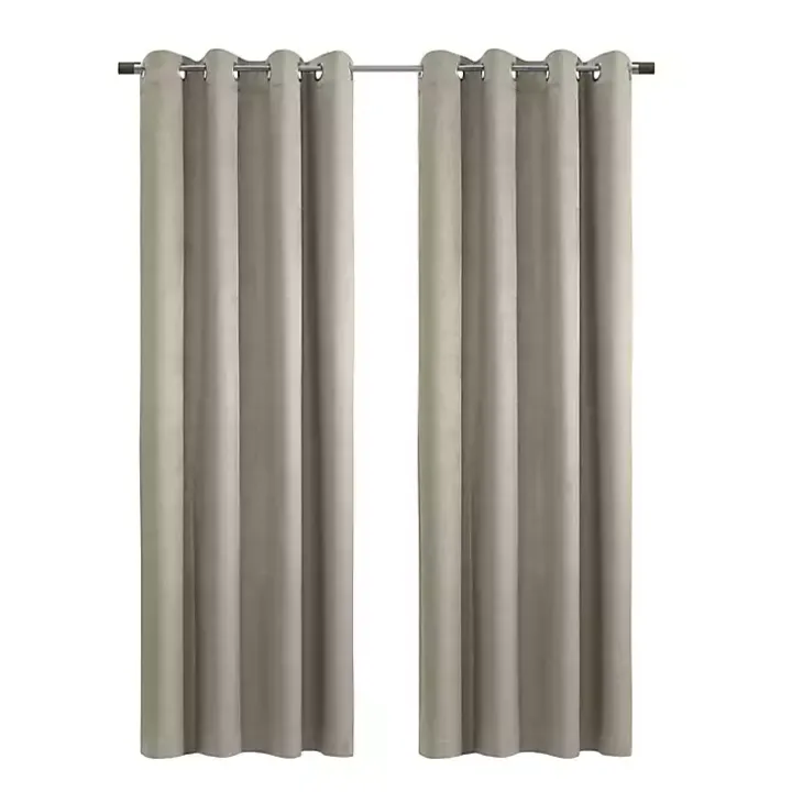 Taupe Paris Velvet Blackout Curtain Panel, 95 in.