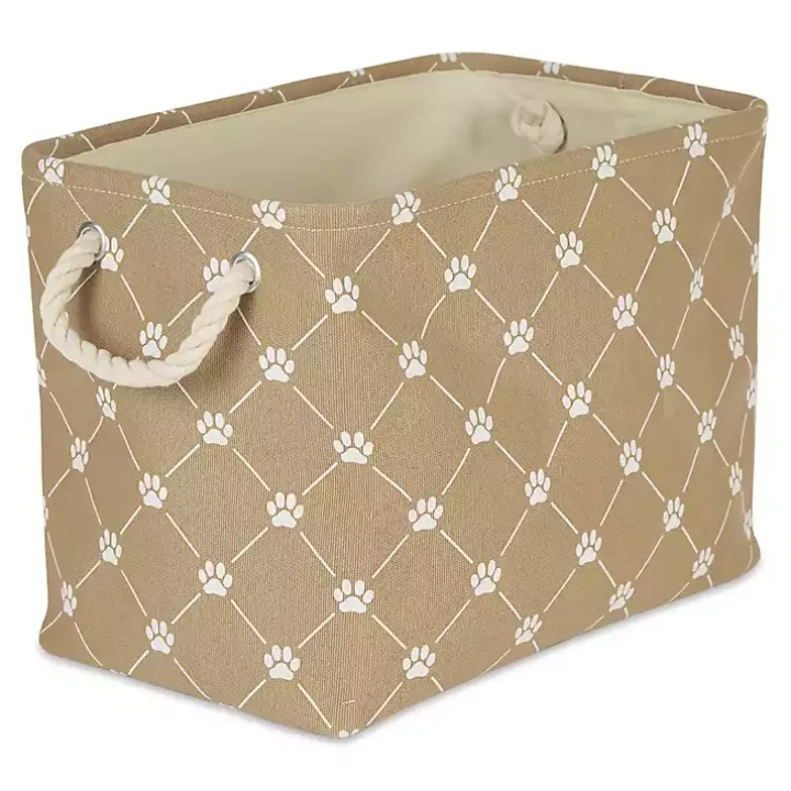 Taupe Paw Trellis Rectangle Basket, 16 in.