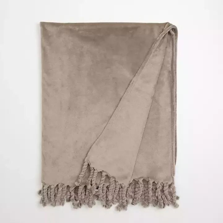 Taupe Perfectly Plush Throw