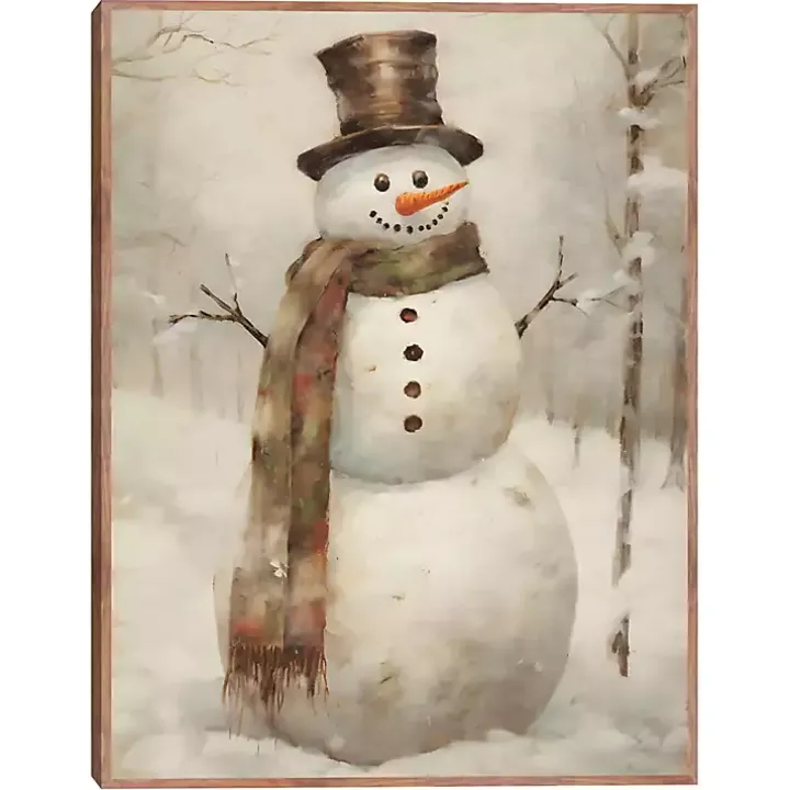 Taupe Snowman Framed Art Print