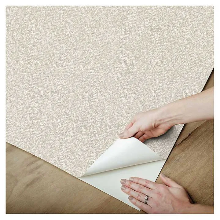 Taupe Textured Cross Woven Peel & Stick Wallpaper