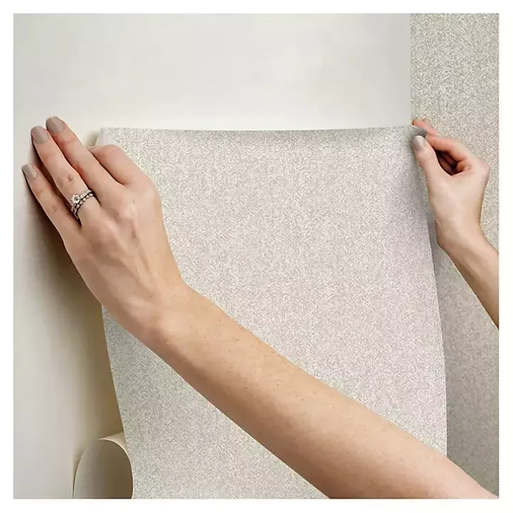 Taupe Textured Cross Woven Peel & Stick Wallpaper