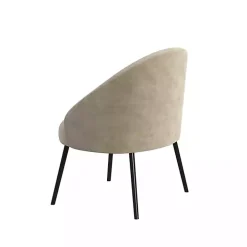 Taupe Velvet Modern Accent Chair