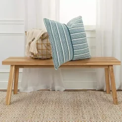 Teal and Ivory Directional Stripes Pillow