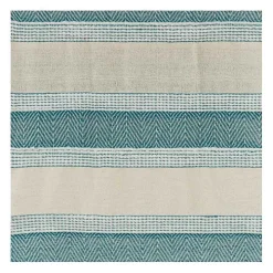 Teal and Natural Colorblock Chevron Throw