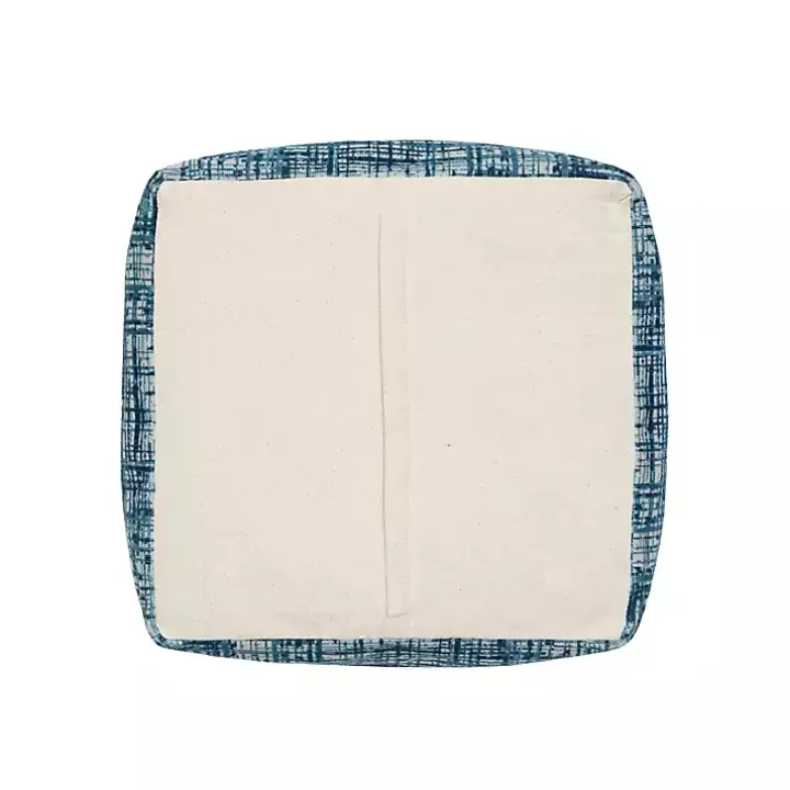Teal Distressed Geo Ultra-Soft Pouf