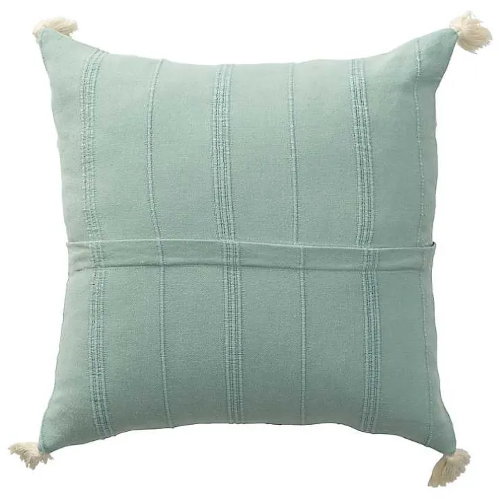 Teal Dobby Loomed Pillow
